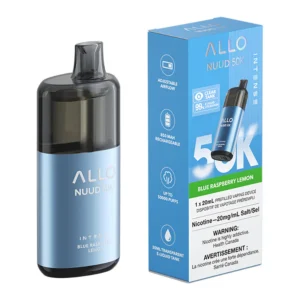 allo intense nuud 50k disposable vape device blue raspberry lemon 20ml