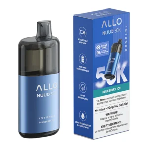 allo intense nuud 50k disposable vape device blueberry ice 20ml