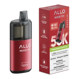 allo intense nuud 50k disposable vape device pomegranate guava ice 20ml